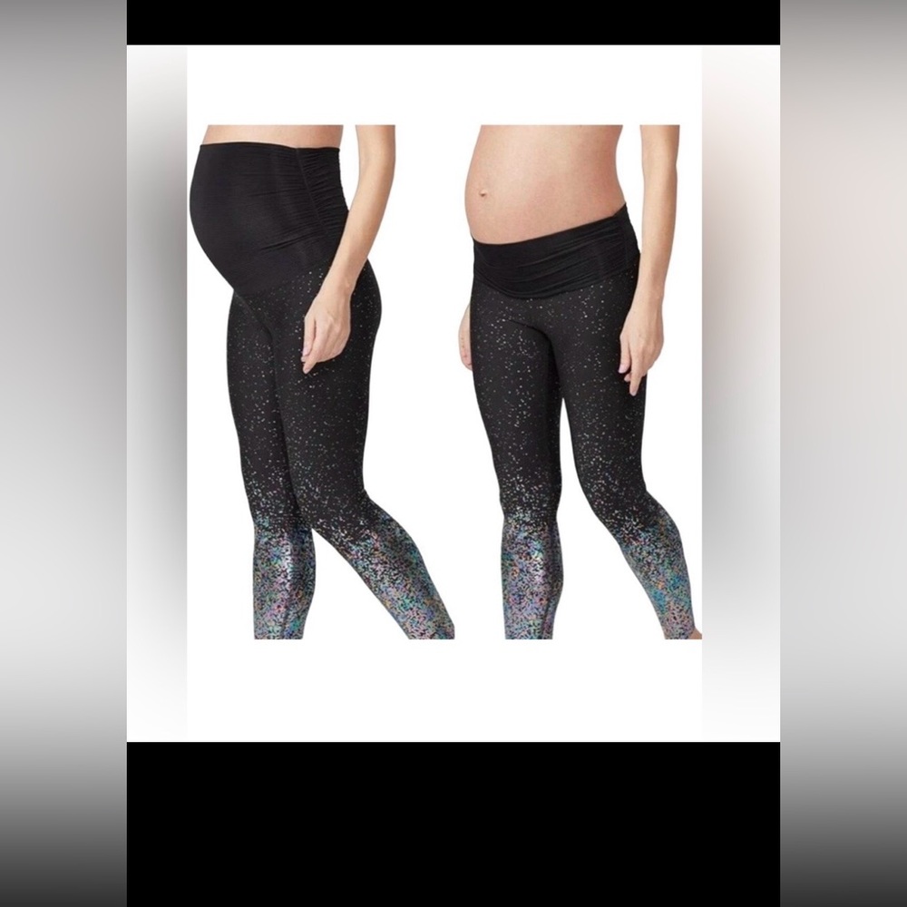 Beyond the Bump x Beyond Yoga Leggings Maternity Sportflex Ombre Glitter size XS